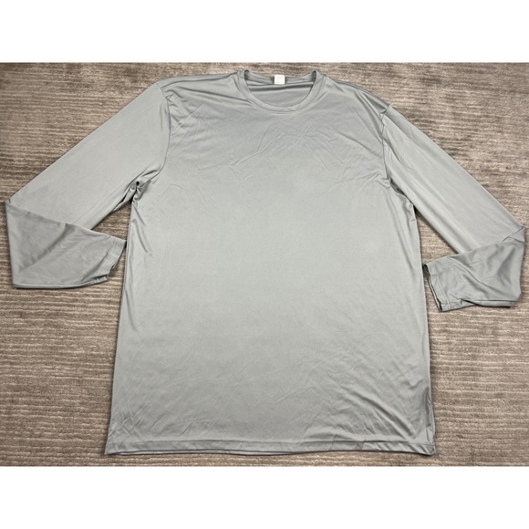 Port-Tek Other - Port-Tek T-Shirt Mens 3XLT Gray Performance Long Sleeve Crew Neck Tall Fit Solid